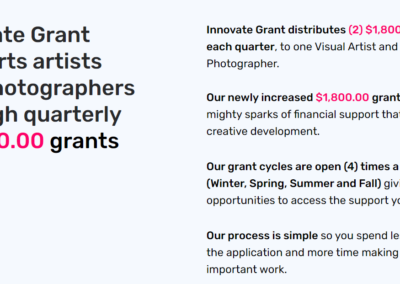 SPRING $1,800 Innovate Grants for Art + Photography
